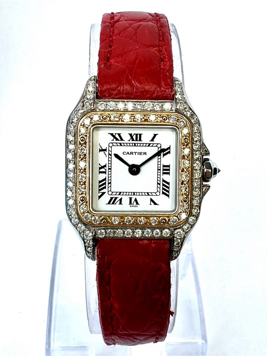 Cartier Accessories - CARTIER PANTHERE 23mm Quartz 2 Tone 0.88TCW DIAMOND Watch White Dial